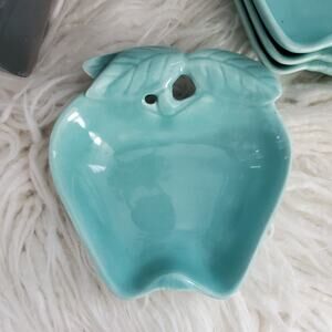 Vintage Hoenig of California 734 Green Apple Shaped Dish Set